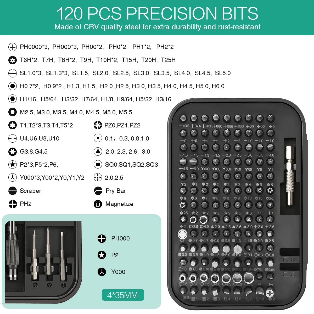 130 In 1 Screwdriver Set Precision Hand Tool Set Repair Phone PC Tool Kit Multitool Magnetic Screwdriver Kits