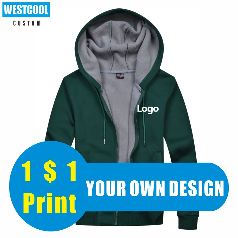 New Trend Hoodie Custom Sweet Couple Cloth Print Exclusive Logo Fashion Solid Color Plus Velvet Warm Jacket WESTCOOL 2021