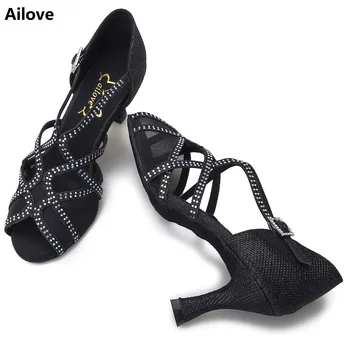 女性用ラインストーン付きウェディングサンダル,プリンセスシューズ,パーティーシューズ,結婚式用,メッシュアッパー,7.5/8.5 cm