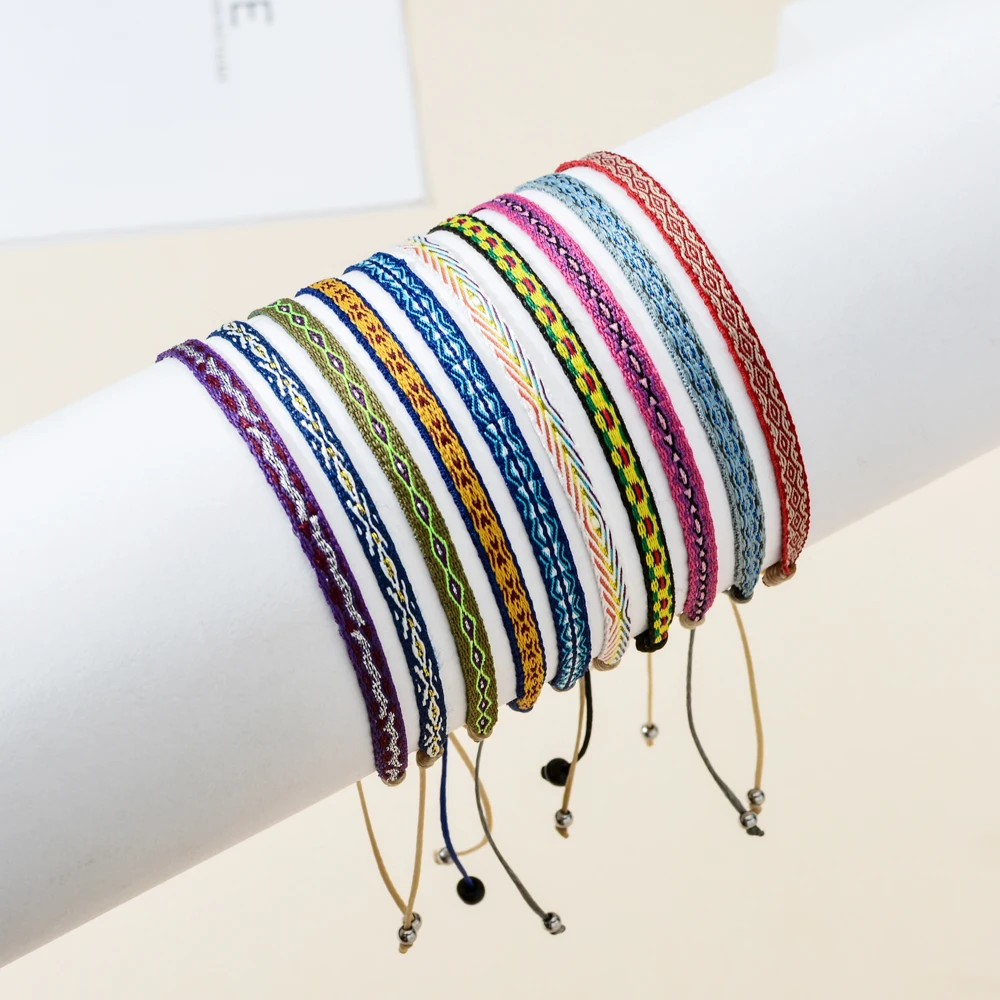 ZMZY Weave New Boho Handmade Braided Bracelets For Women Pattern Adjustable Rope Bracelet Vintage Colombia Wayuu Jewelry