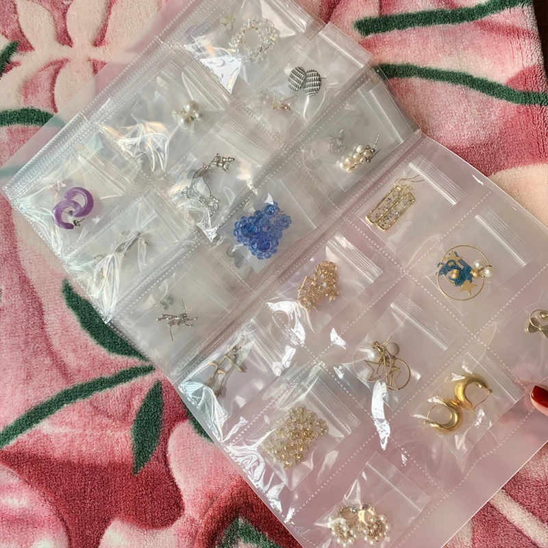 Jewelry Storage Organizer Foldable Book Album Earrings Chain Necklace Rings Display Stand Portable Packaging Holder Collection