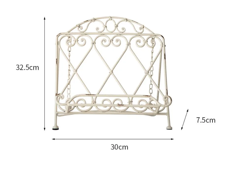 Vintage Cookbook Stand Metal Book Holder White