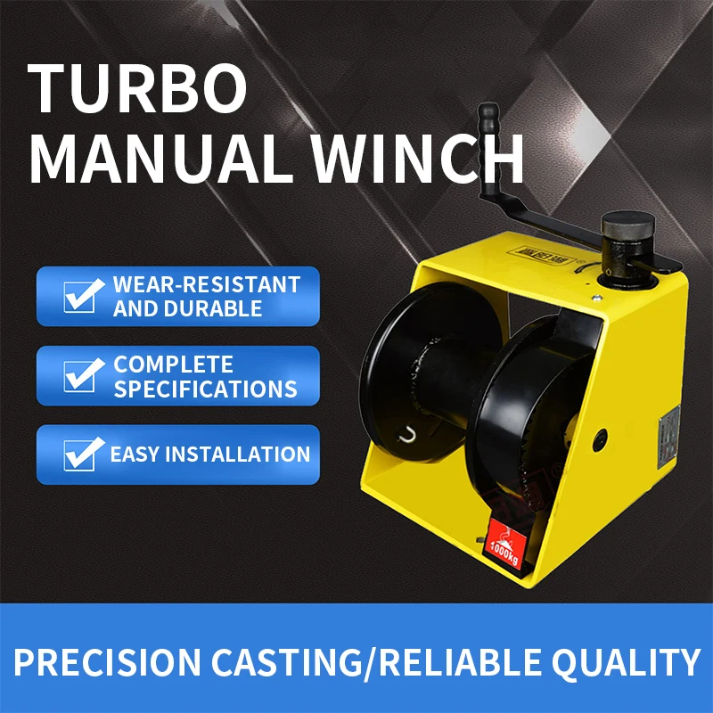 

Construction crane turbine manual winch 250KG winch tractor hoist with self-locking winch small