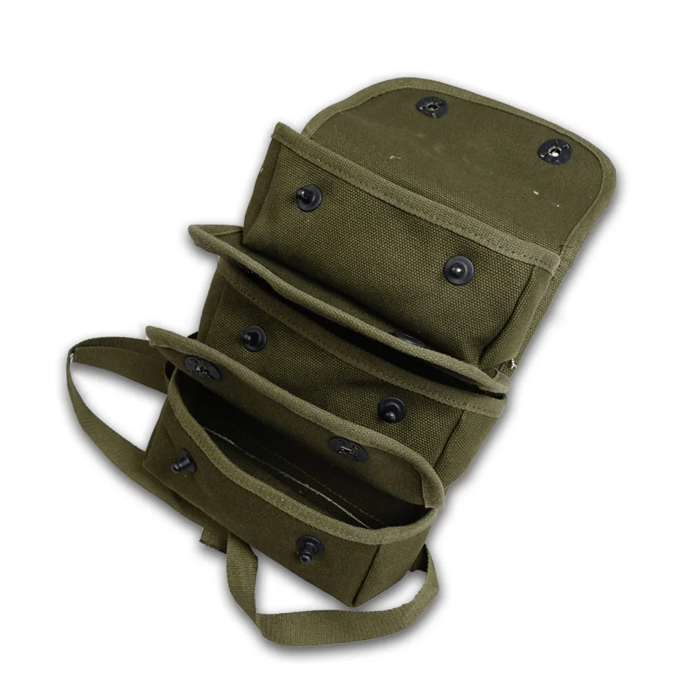 

WWII WW2 US ARMY COMBINATION KNAPSACK AMMO 3 POCKET POUCH TOOL KIT OUTDOOR BAG