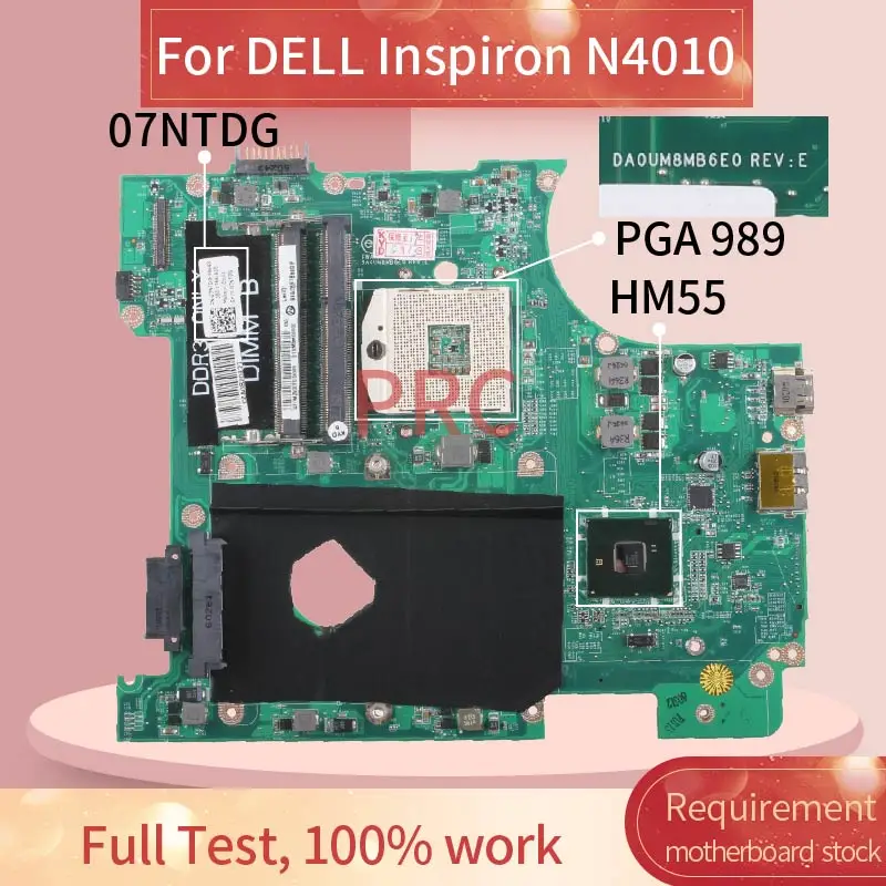 CN-07NTDG 07NTDG For DELL Inspiron N4010 Laptop motherboard DAUM8CMB8C0 HM57  DDR3 Notebook Mainboard