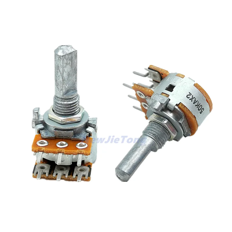 1pc RK163 50KAx2 Audio Amplifier Amp Volume Dual-unit Rotary Potentiometer Japan ALPS 16-type A50K DIY HIFI 20MM Half Shaft