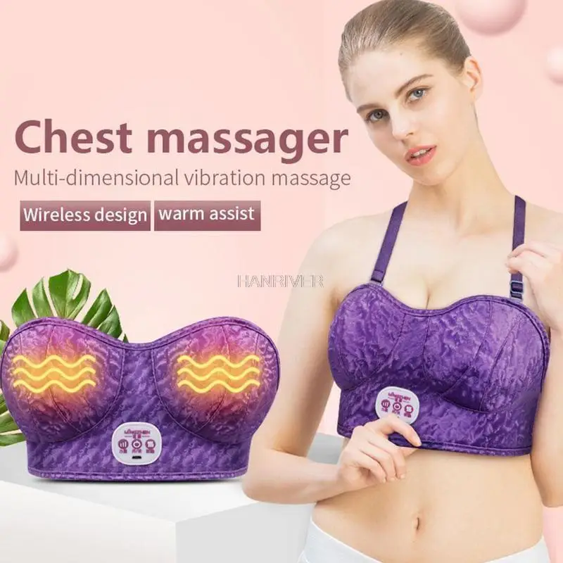 Electric Bra Massager Shiatsu Kneading Beauty Chest Machine Anti Chest Sagging Infrared Hyperplasia Tourmaline Massage Vibration