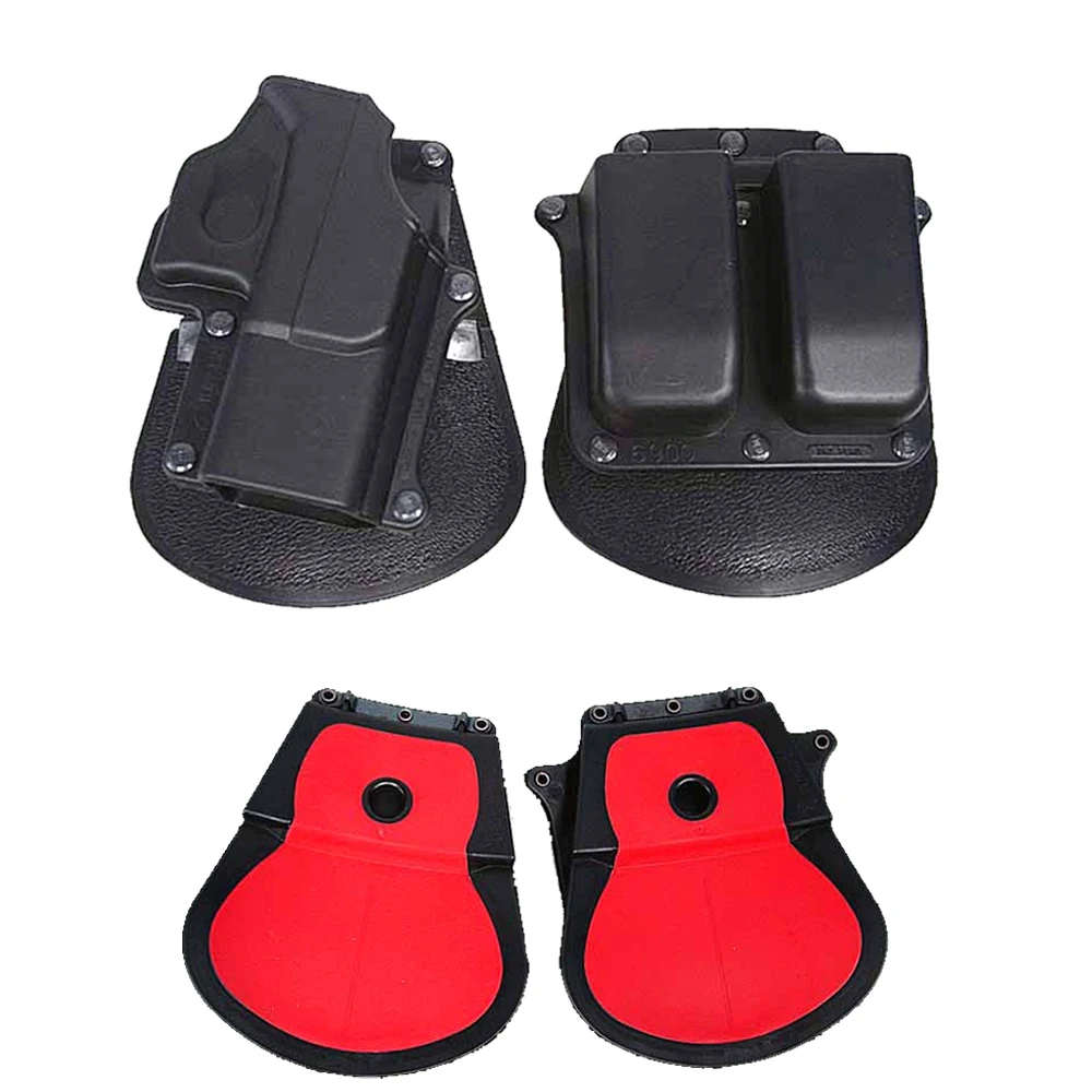 Funda de pistola táctica de polímero, soporte de liberación rápida Glock 19/23/25/28/32, funda de pistola para mano derecha, doble cargador