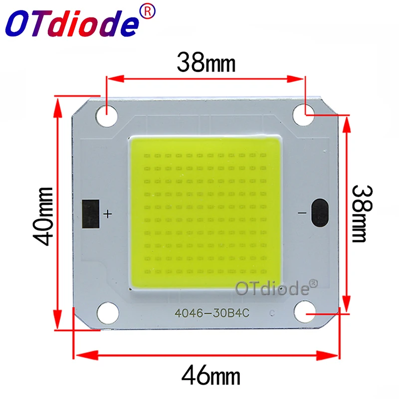 1-10 pz/lotto di Alto Potere 50W Circuito Integrato del LED COB Luci DC12V DC32V Perle di Luce Bianco Caldo Bianco Freddo bianco Full Spectrum 3000 K-30000 K