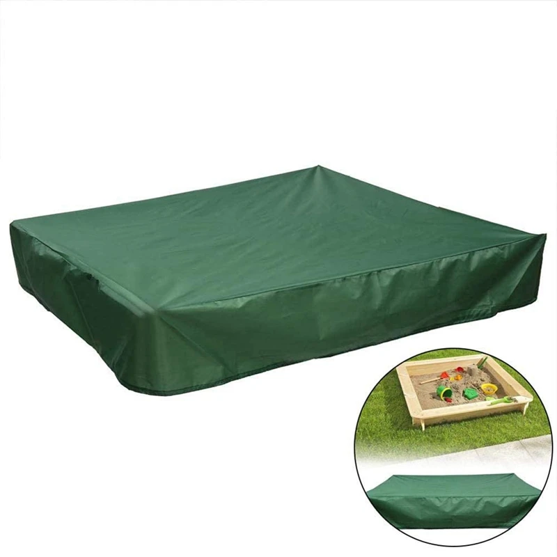 

Sandbox Cover, Square Dustproof Sandbox Cover with Drawstring, Waterproof Sandpit Pool Cover, Green, 120 x 120cm