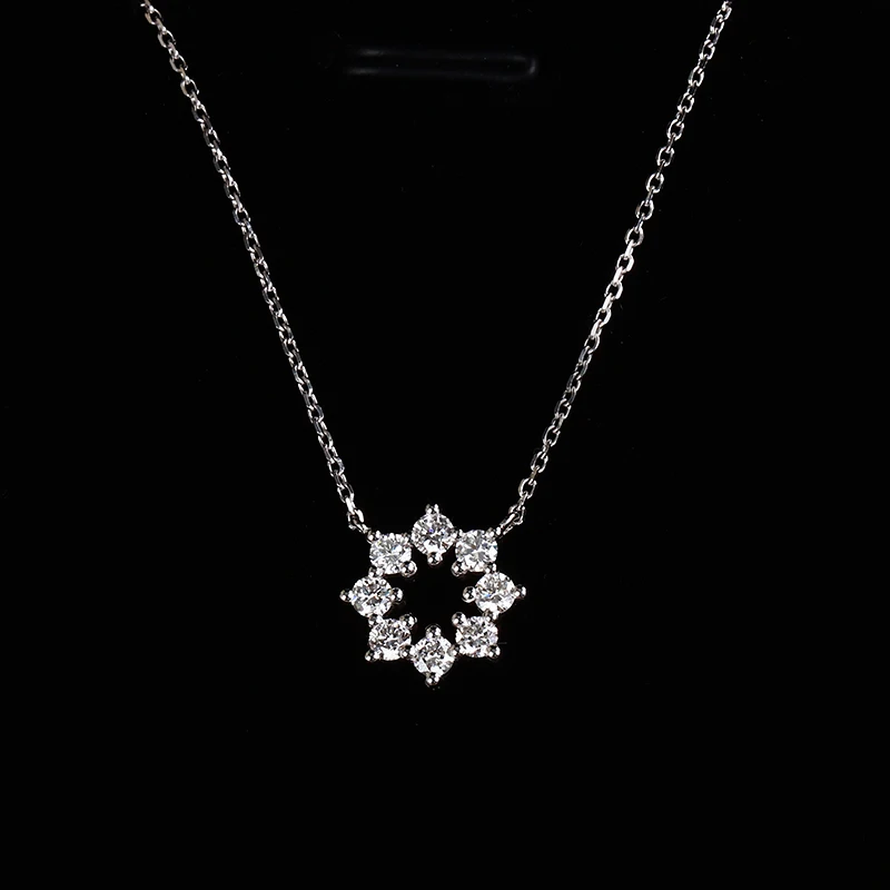 

Lab Grown Diamond 18k Solid White Gold With 2.6mm Hpht Lab Grown Diamond Necklace Pendant