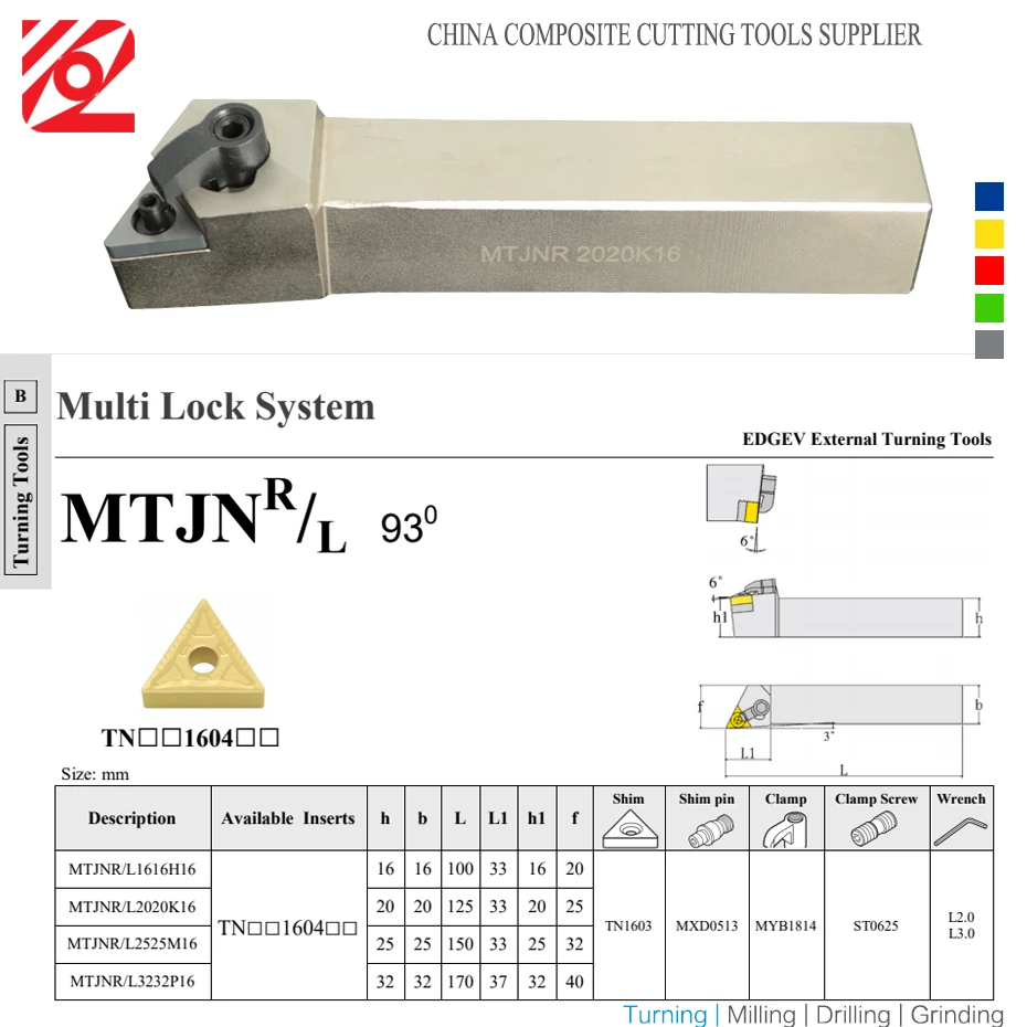 MTJNR1616H16 MTJNR2020K16 MTJNR2525M16 MTJNL2020K16 MTJNL2525M16 MTJNR MTJNL TNMG TNMG160404 TNMG160408 Insert Tool Holder