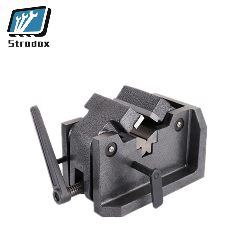 V-Shaped Vise จมูกแบนคีมหนีบศูนย์ทรงกระบอก Vise Bench Vise Heavy Duty เครื่อง Precision Vise
