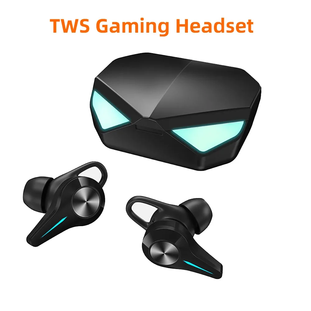 TWS Gaming Earphones Wireless Bluetooth 5.0 Sport Earbuds Intelligent CVC Noise Cancelling Gaming Headsets Gamer with Microphone