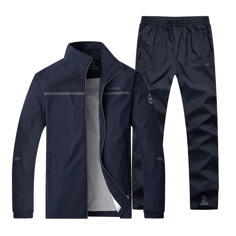 Tuta sportiva da uomo nuova tuta moda maschile set attivi primavera autunno abbigliamento da Jogging 2 pezzi giacca + pantaloni taglia asiatica L-5XL