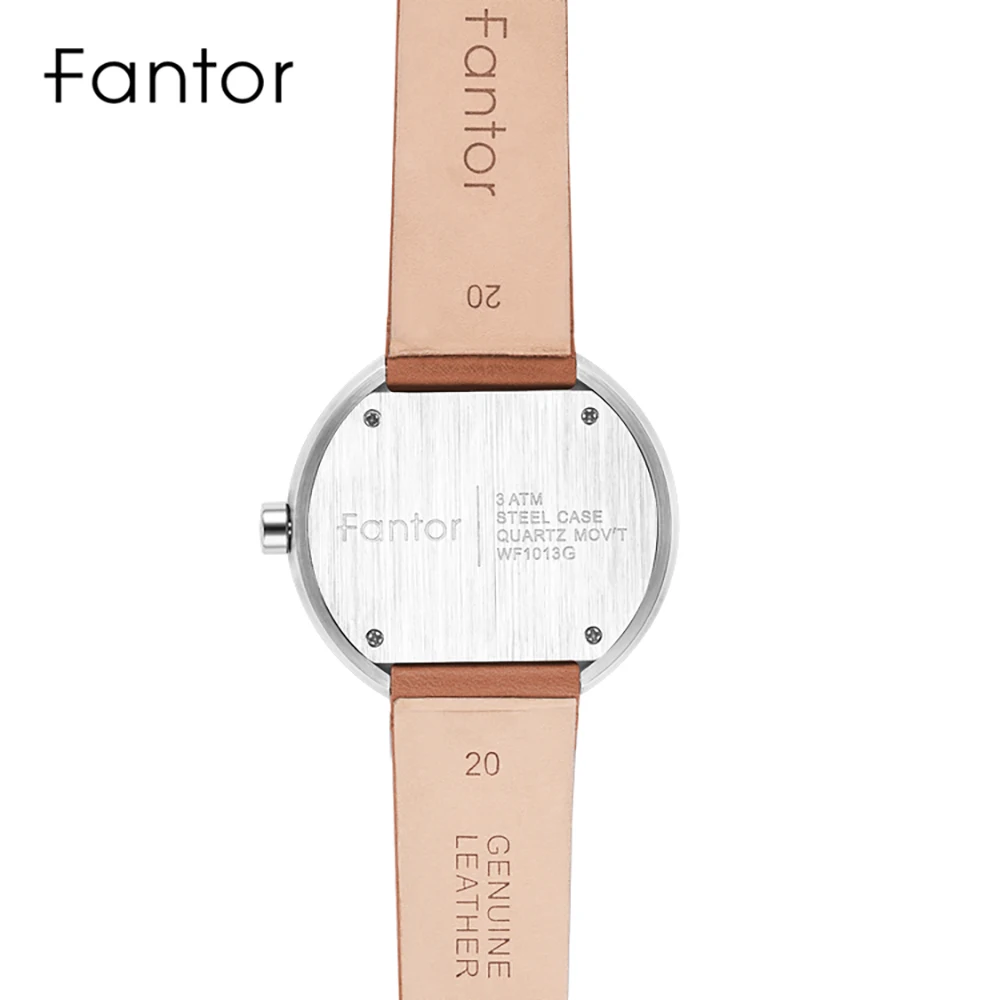 Fantor Brand uomo minimalista sottile quarzo 42MM cinturino in pelle orologi da polso semplici orologi Casual impermeabili