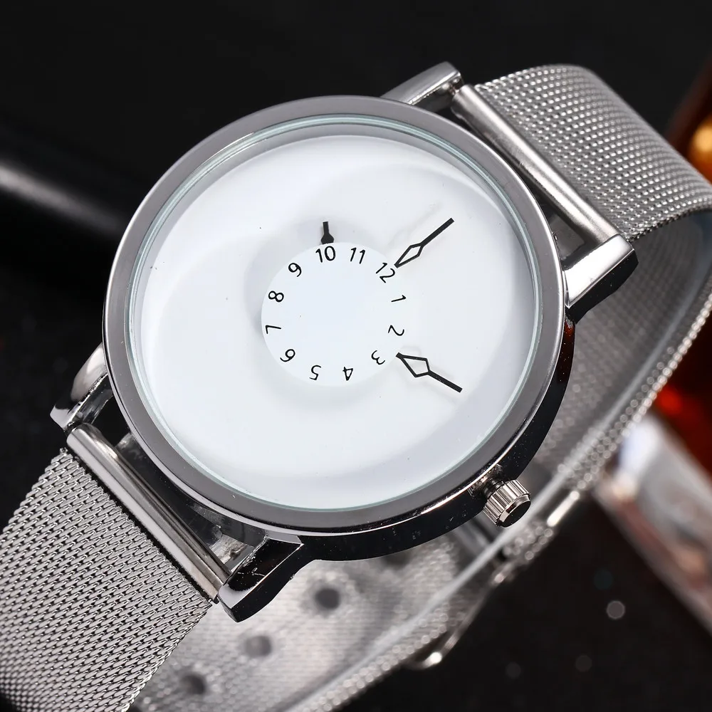 Mode Creatieve Horloges Casual Mannen Horloges Rvs Mesh Horloge Quartz Horloges Womage Relogio Masculino Erkek Kol Saati