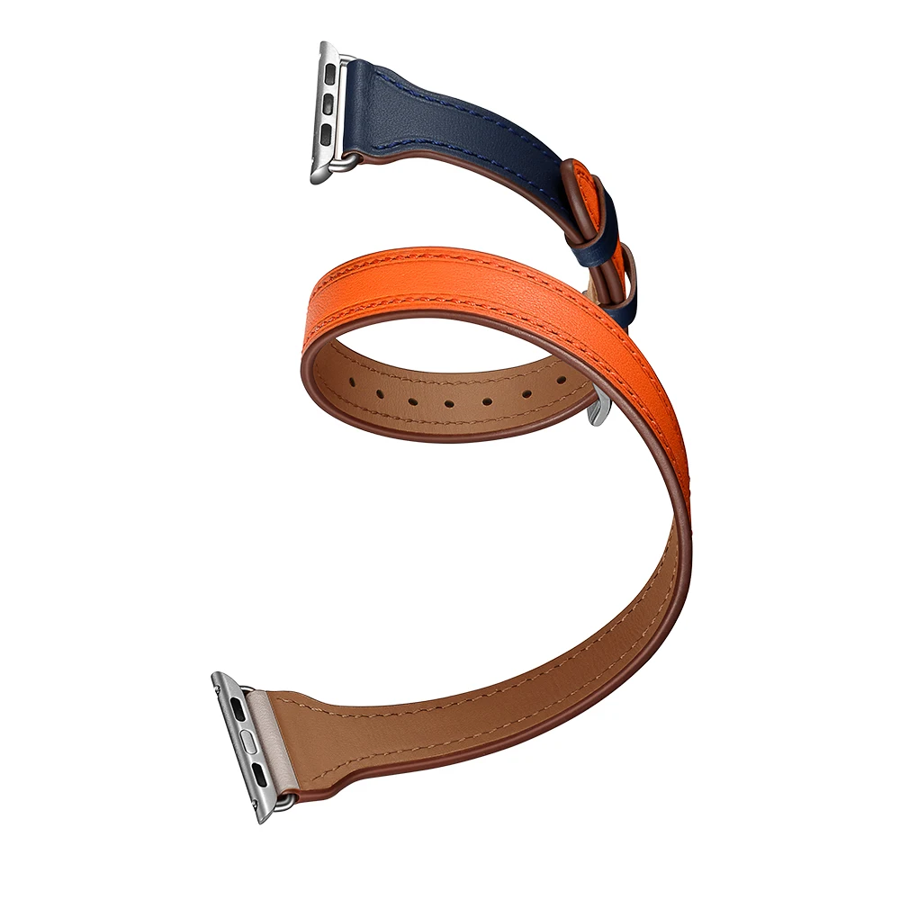 Leather Loop strap For Apple Watch Band 42mm 38mm 44mm 40mm Iwatch 5 4 3 2 1 Double Tour Wrist Strap Bracelet Watchband