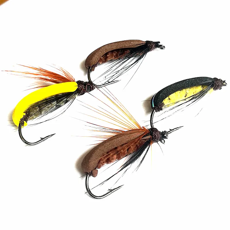 KKWEZVA 20pcs fishing fly lures insect dry floating type insect similar to artificial fly bait Trout bait fishing Tackle