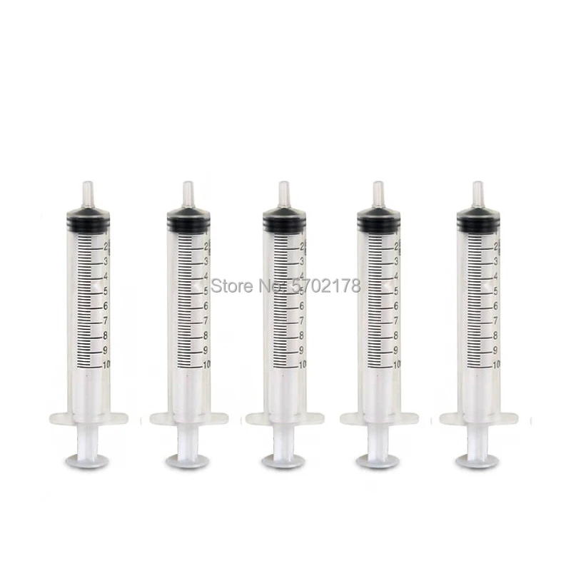 10pcs Blunt Tip Syringe Glue Syringe 10ml Plastic Syringe Injectors Ink Cartridge Pets Nutrient For Dispensing Adhesives