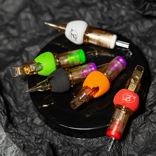 Imagen 2 del producto Agujas de cartucho de tatuaje EZ Bugpin VS, delineador redondo, cono largo con cubierta de espuma, cartuchos de agujas de tatuaje para máquina de cartucho, pluma