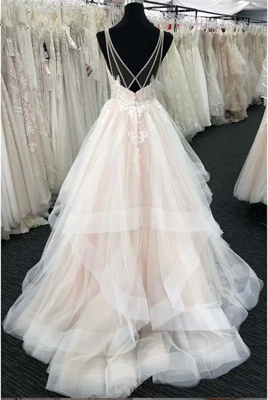 Robe de mariée de style bohème avec dentelle froncée, 2019