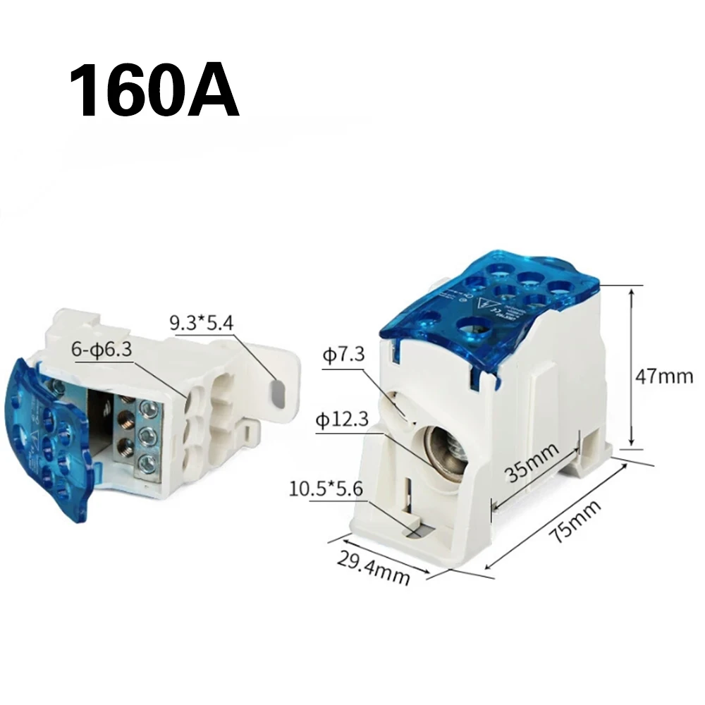 

UKK 80A/125A/160A Universal Din Rail Terminal Blocks One In Multiple-out Distribution Box WireJunction