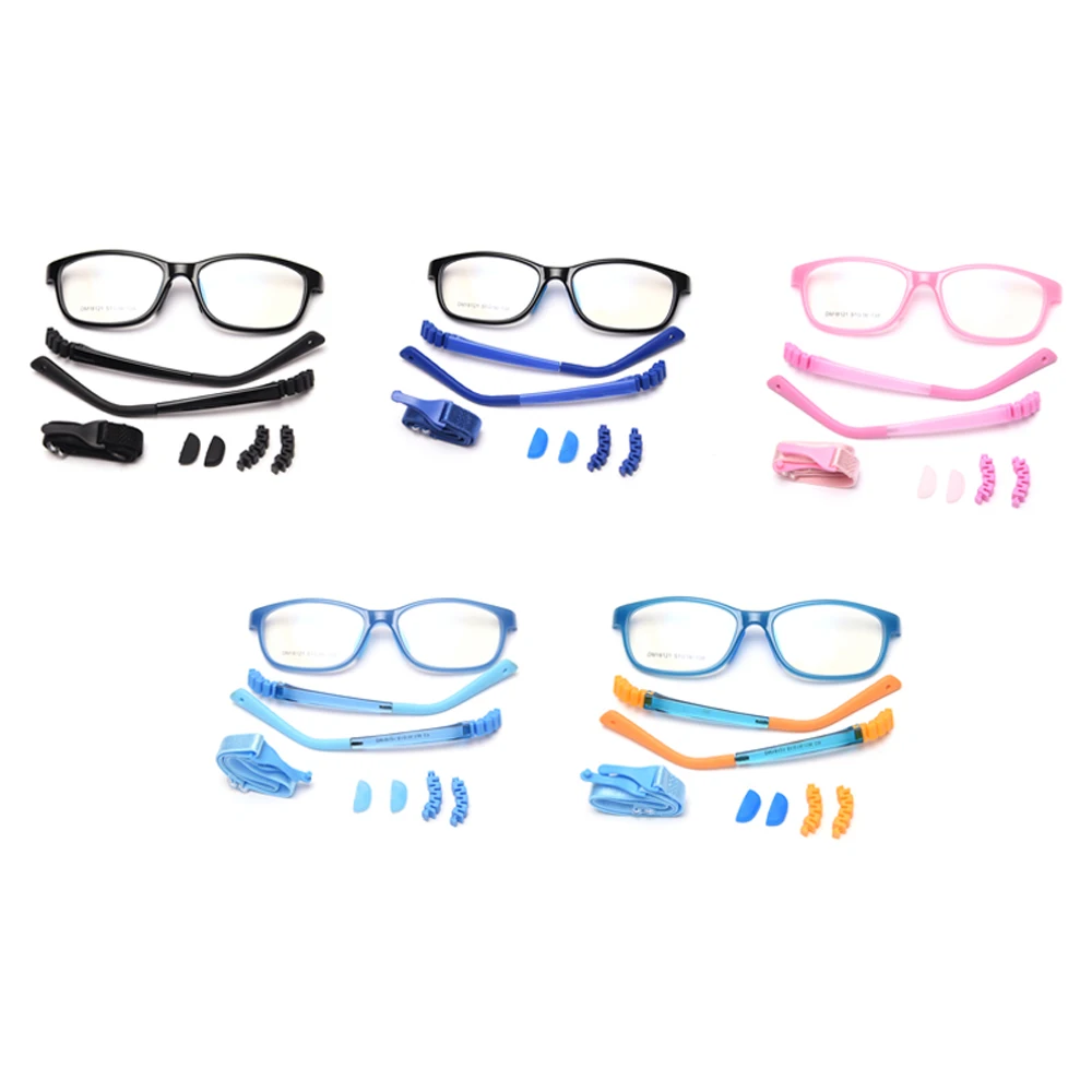 Peekaboo – lunettes carrées en silicone pour enfants, verres transparents tr90 bleu rose, monture optique pour enfants, ultraléger