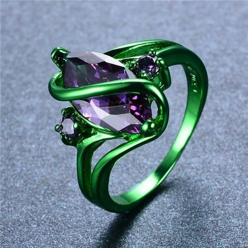 Fashion Personalized Purple Zircon Ring for Men Women Punk Rock Halloween Jewelry Gift Wholesale