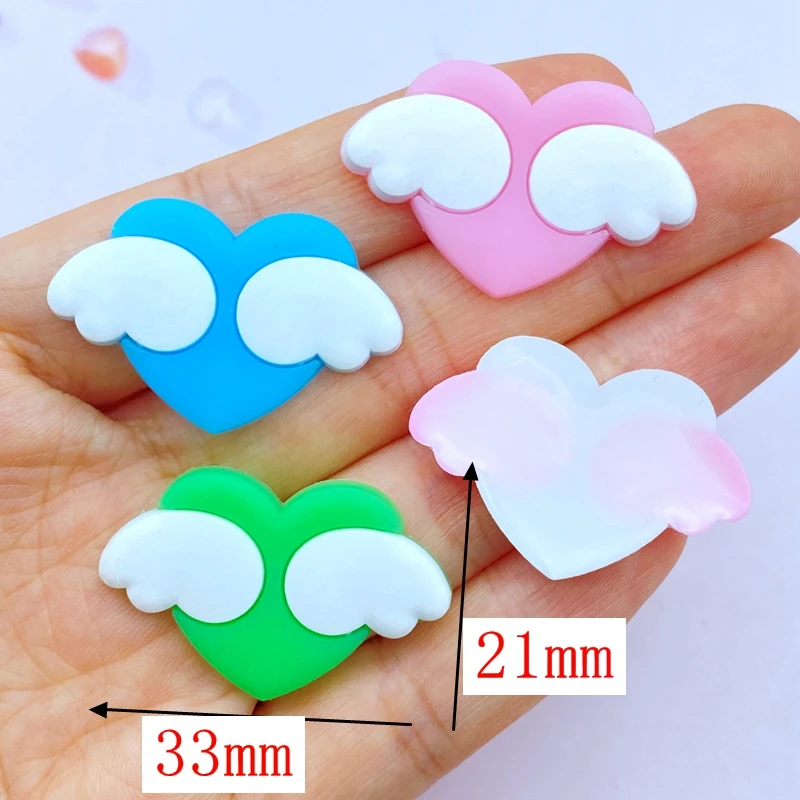 20pcs Cute Mini Cartoon Little Wings Of Love PVC Flexible Glue Flat Back DIY Scrapbook Embellishment Phone Craft Decoration