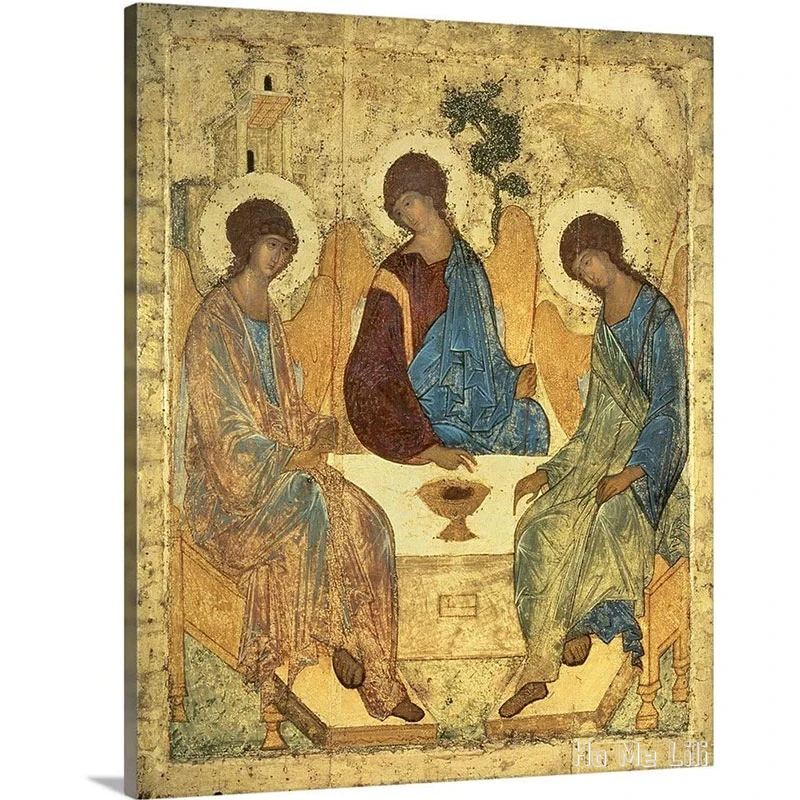 The Holy Three Holy Fathers Canvas By Ho Me Lili Wall Art Print Angel Artwork For Living Room Home Office Decor