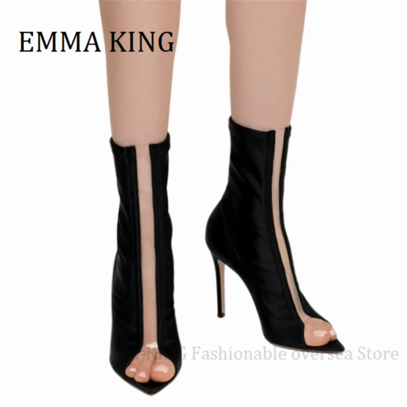 Sexy Stiletto High Heels Thigh-high Boots Peep Toe Women Stretch Over The Knee Boots Ladies Elegant Party Dress Shoes For Women