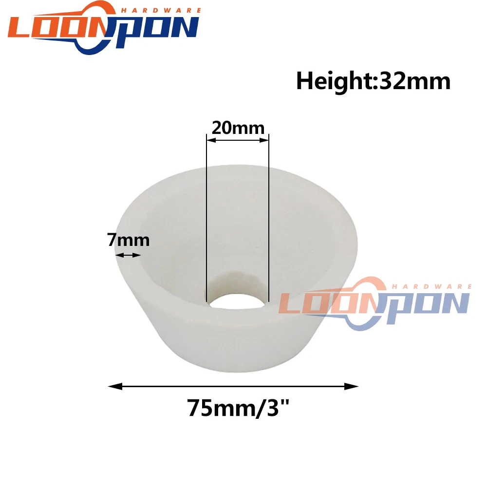 Cup-shaped 75mm White/Brown Corundum Grinding Wheel for High Carbon Steel and High Speed Steel 1Pc