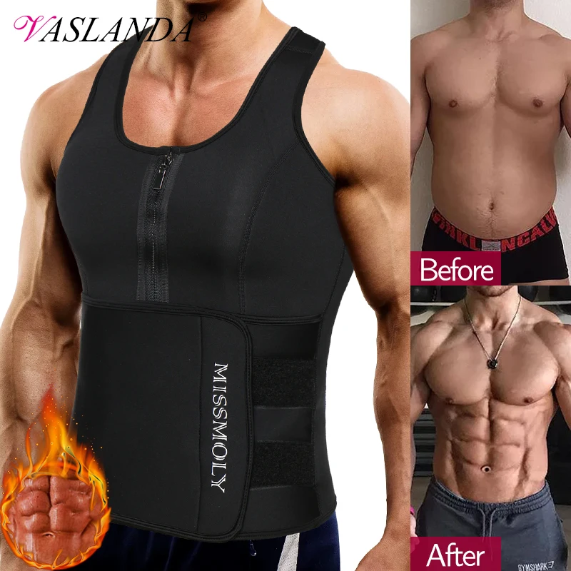 Men Body Shaper Slimming Vest Compression Shirt Workout Tank Tops Shapewear Sweat Undershirt Weight Loss Fat Burning Sauna Suit