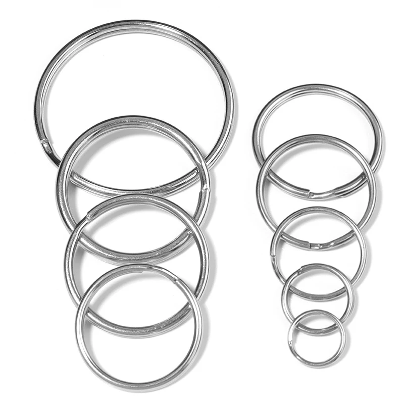 304 Stainless steel Key Ring Key Chain Keyrings Keychain Key Holder Split Ring For Jewelry Making Sleutelhanger Hot Wholesale