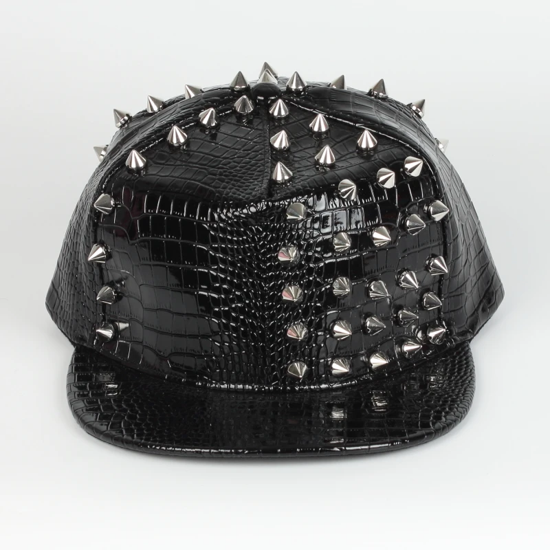 Wholesale European and American Punk Style custom men\'s recycled material fashion metal brim rebound hats