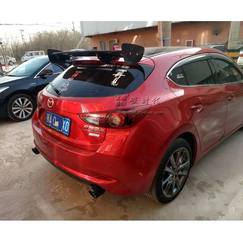 Real Carbon Fiber sports Car rear GT Spoiler Wing For Mazda 3 AXELA Hatchback 2014 2015 2016 2017