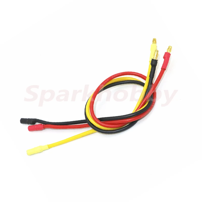 5PCS Sparkhobby 30cm 3.5mm Gold Bullet Banana Red/Yellow/Black RC Brushless Motor ESC Connectors Extension Cable Wire 16AWG