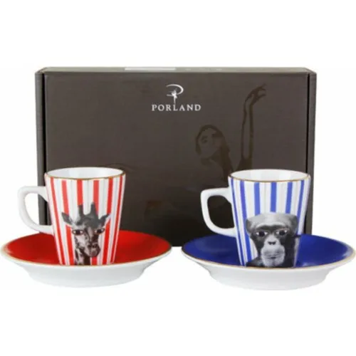 Coffee Team 4 Piece (2 People) monkey and Giraffe Tea Coffee Cups Tea Coffee Sets Tea Coffee For Trophy Turkish Tea Cup Set