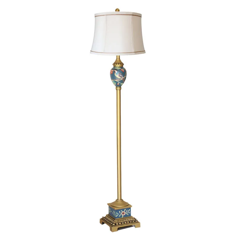 European Classical Mediterranean Sea Blue Led Floor Lamp Foyer Sofa Corner Reading Night Light H 160/165cm D20