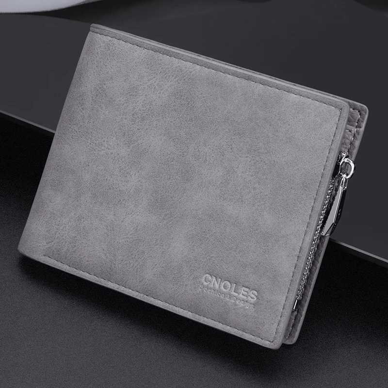 Quality PU Men's Business Wallet Small Short Designer Purse For Man Credit Card Holder Male Slim Purse Money Wallet