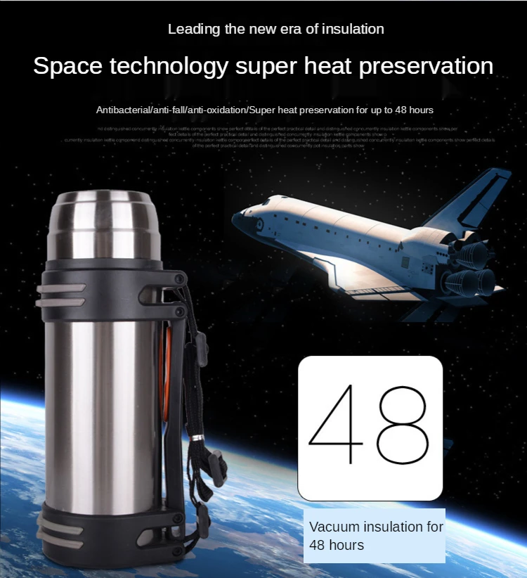 1200-2000ML Large Thermos Bottle Vacuum Flasks Stainless Steel Insulated Water Thermal Cup Travel Climbing Insulation Pot