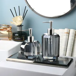 Bathroom Sanitary Accessories Crystal Glass Soap Dispenser Dish Toothbrush Holder Cotton Swab Rack Latex Bottle Cup Wedding Gift