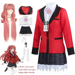 Anime Yumemite Yumemi Cosplay Costume Compulsive Gambler School Uniform Yumemi Wigs Halloween Woman Party Costumes