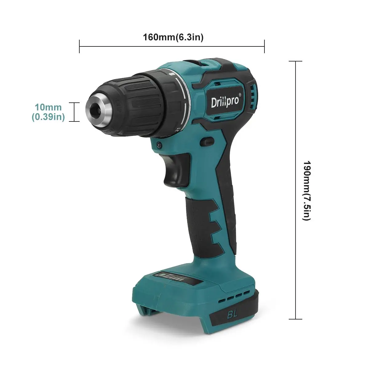 Drillpro 10mm/13mm Cordless Drill screwdriver Rechargeable Electric Screwdriver Multi-function Power Tools For Makita18V Battery