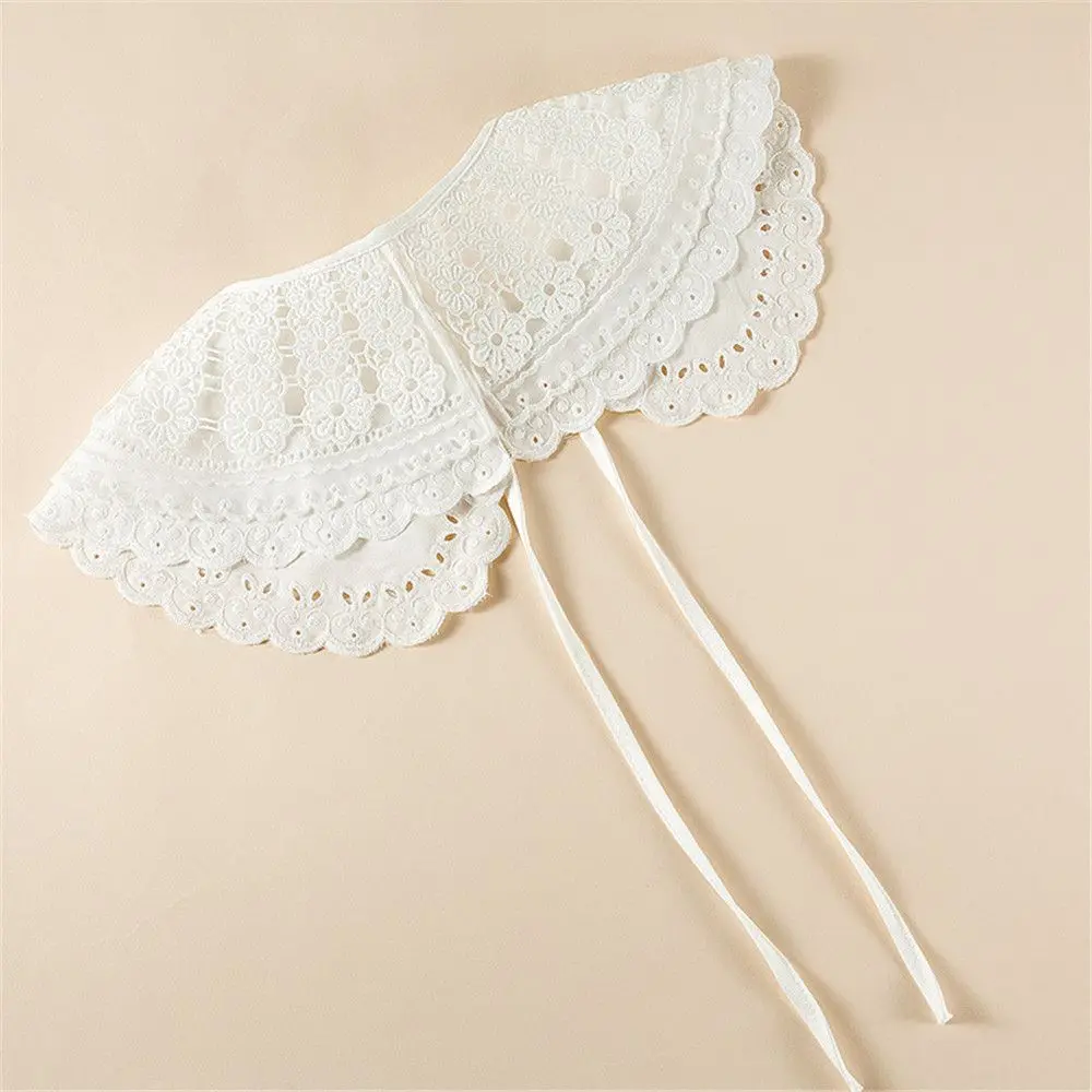 Cuello falso de algodón para mujer, chal de encaje Floral dulce, solapa, blusa, camisa desmontable, accesorios de ropa, 1 ud.