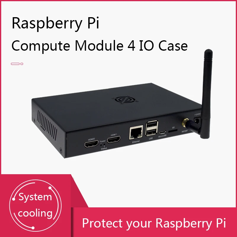 

Raspberry Pi Compute Module 4 IO Board CM4 IO Board Case Metal Shell With Fan