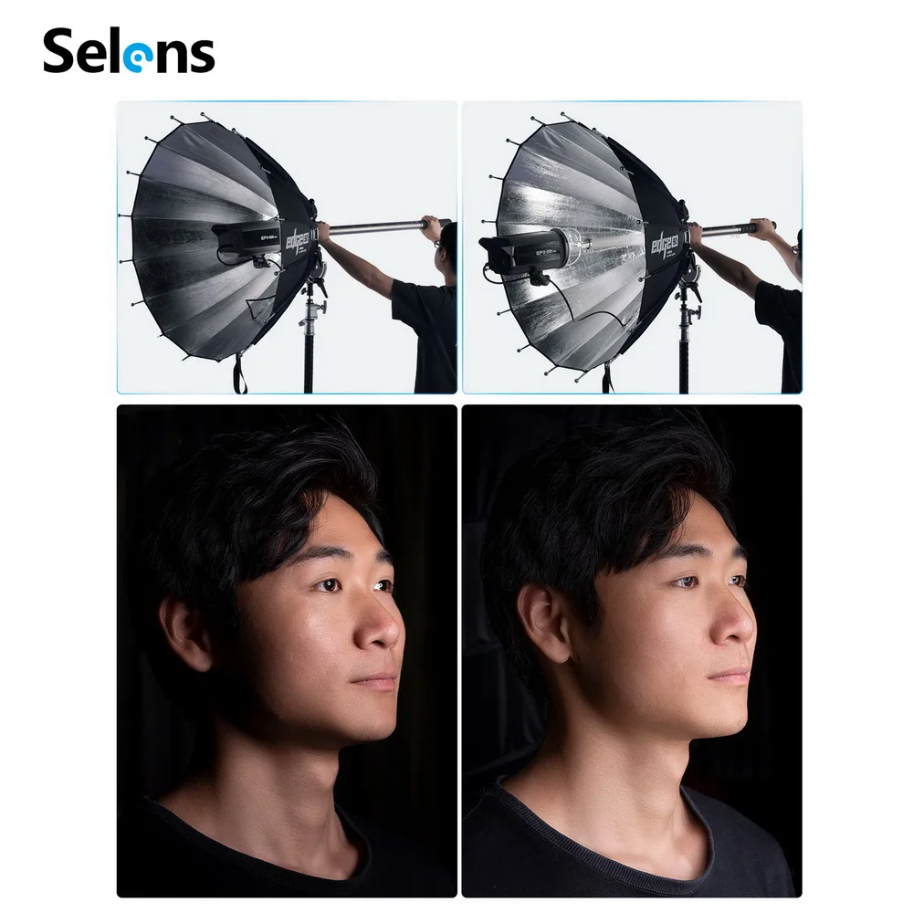 Meking EDGE Photo Studio Reflective Light Umbrella Softbox with Bowen Mount Selens for Photography Studio Flash Light