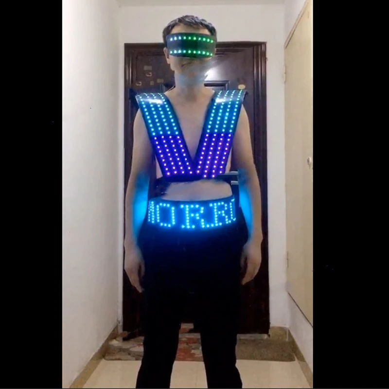 Custom programmable male singer led Luminous clothing nightclub DJDS bar singer gogo costume