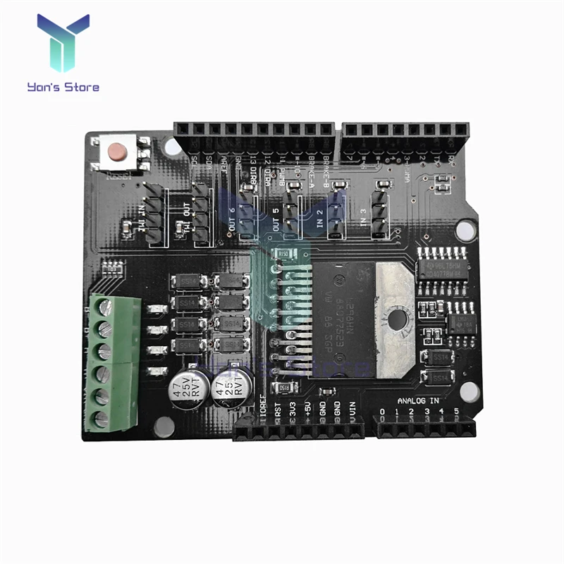 For Arduino  R3 MEGA2560 Dual Channel DC Motor Driver Shield Expansion Board L298NH Module Driving Module Replace L298P L298